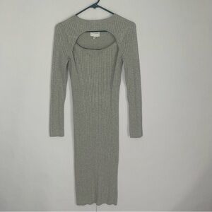 🆕 Pink Rose cable knit bodycon midi sweater dress womens Size L office siren